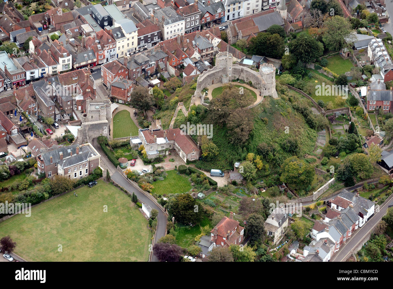 Vista aerea di Lewes Castle Sussex, Inghilterra Foto Stock