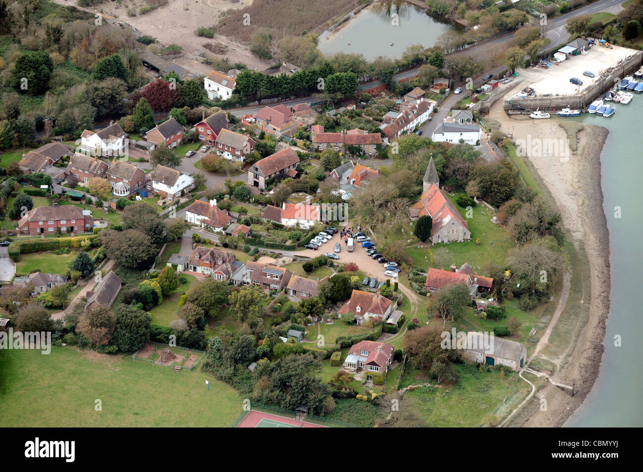 Vista aerea del Piddinghoe East Sussex, Inghilterra Foto Stock
