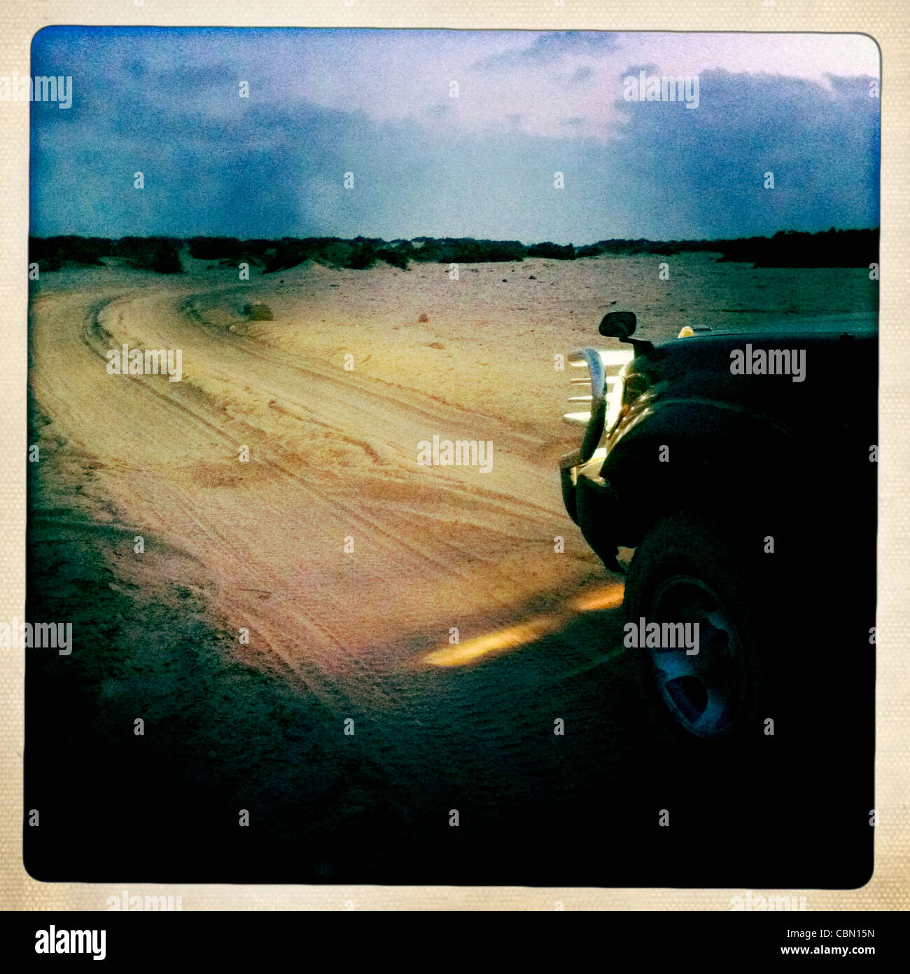 Sul sentiero di notte, il Somaliland Foto Stock