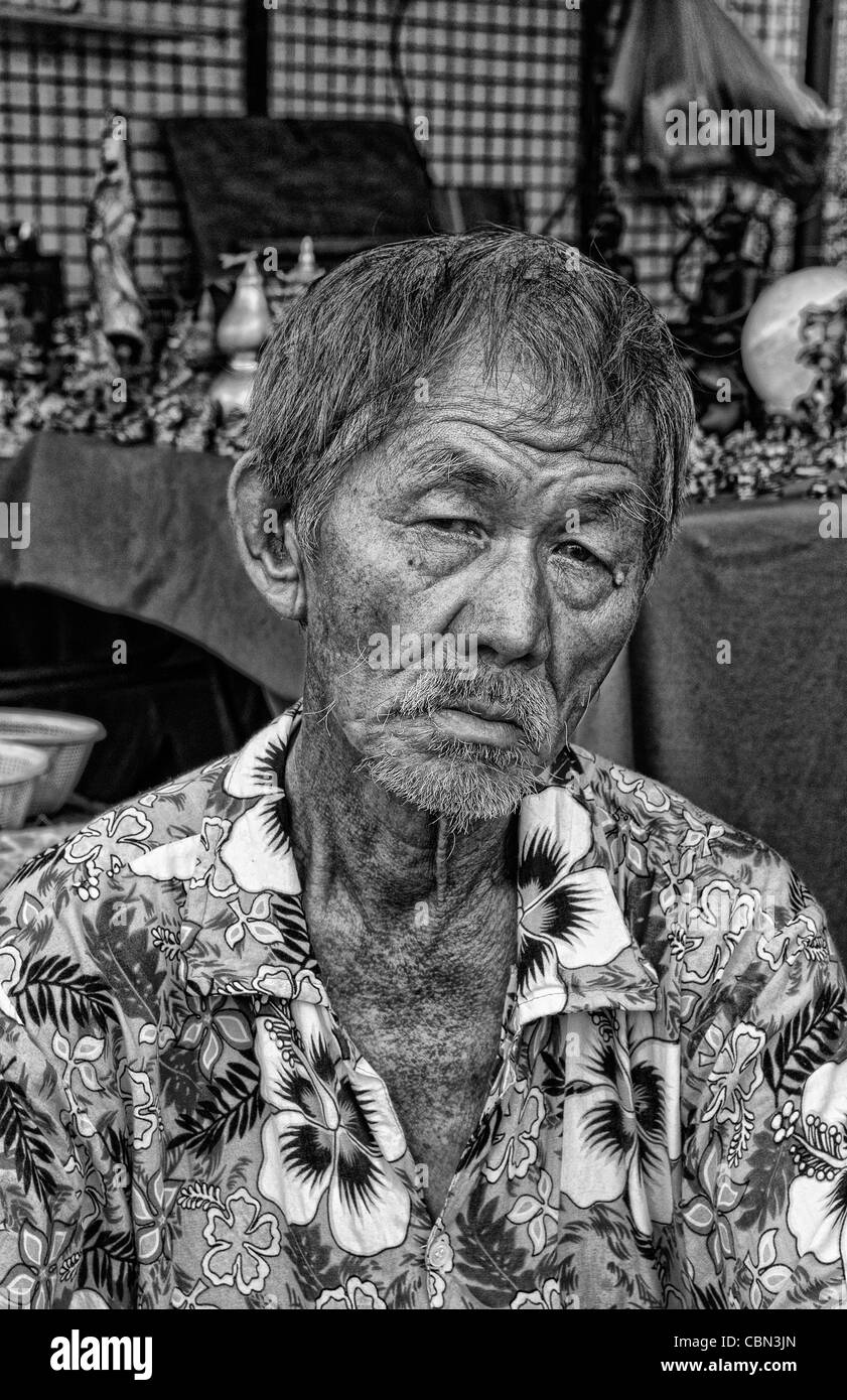 Melaka Malaysia Hertiage città ritratto di uomo cinese local Foto Stock