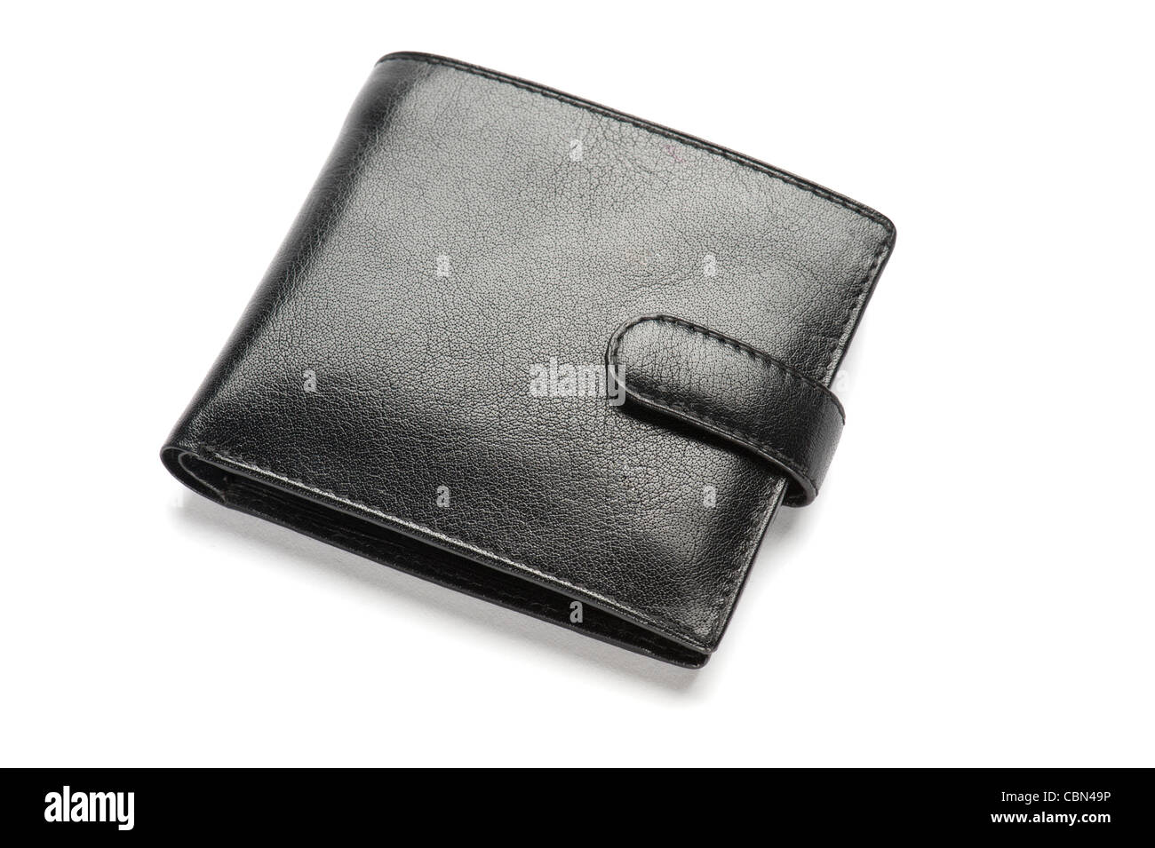 Un nero portafoglio in pelle, close-up Foto Stock