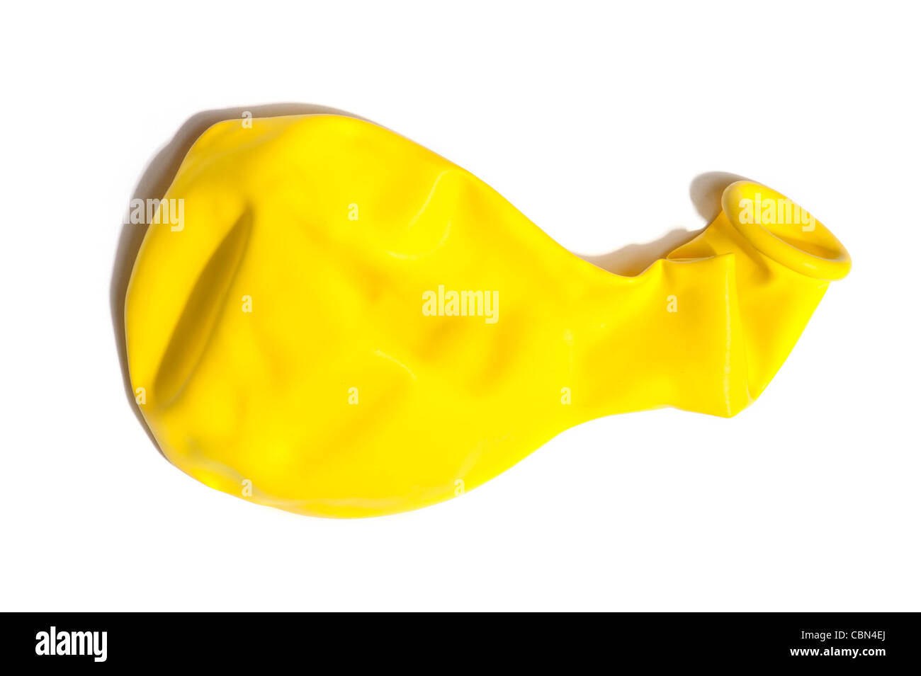 Un sgonfia il palloncino giallo Foto Stock