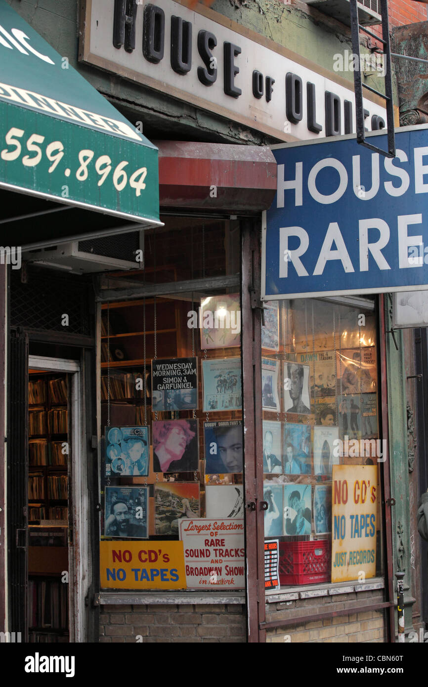 Casa di Oldies, vinile shop, Greenwich Village, Manhattan, New York City, NY, STATI UNITI D'AMERICA. Foto Stock