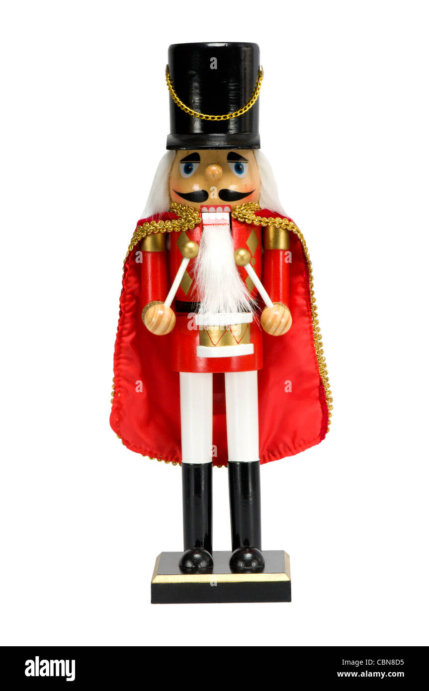 Soldato Schiaccianoci su bianco Foto Stock