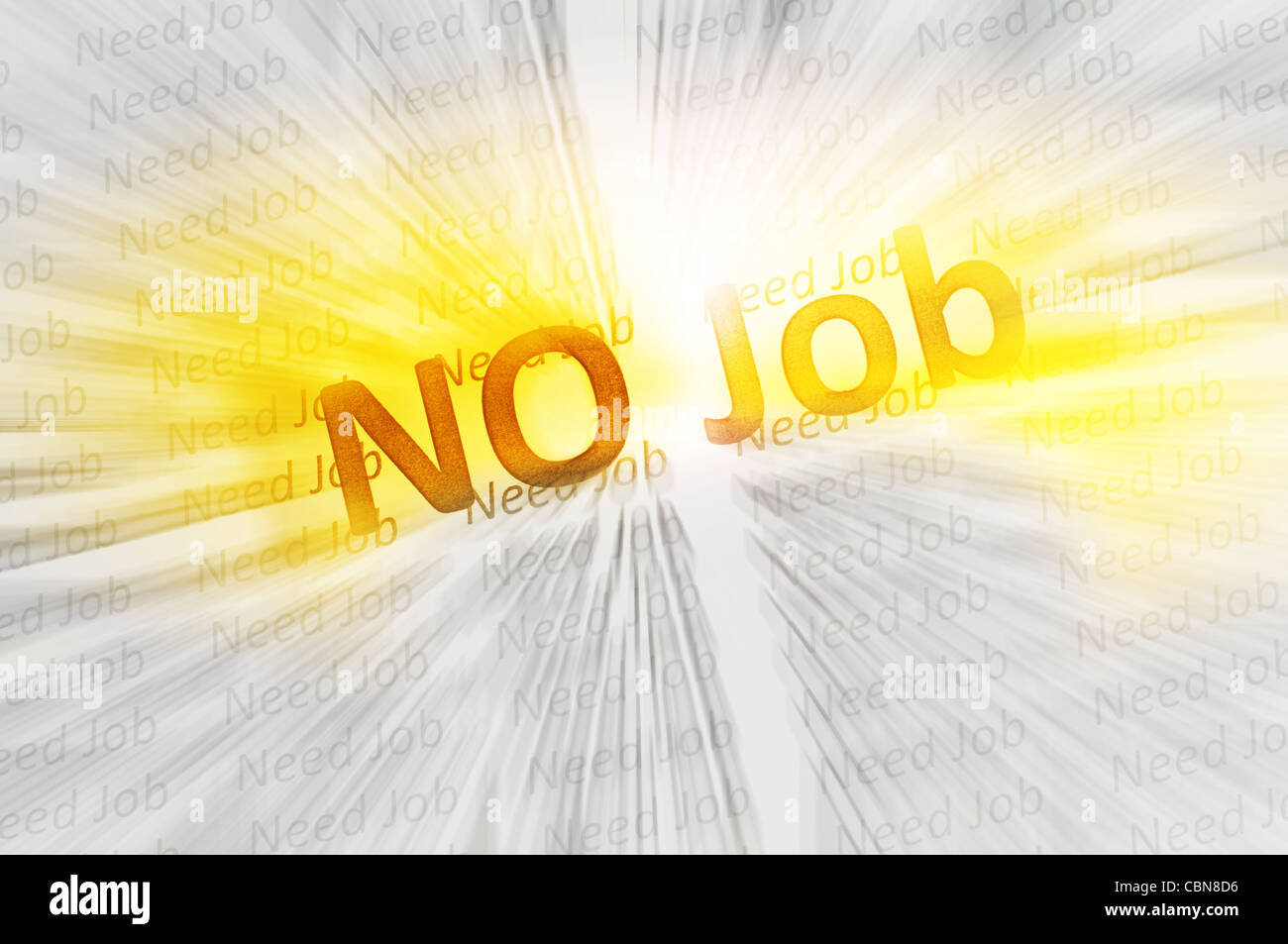 Nessuna concezione di lavoro.Il testo nessun lavoro scritto su carta Foto Stock