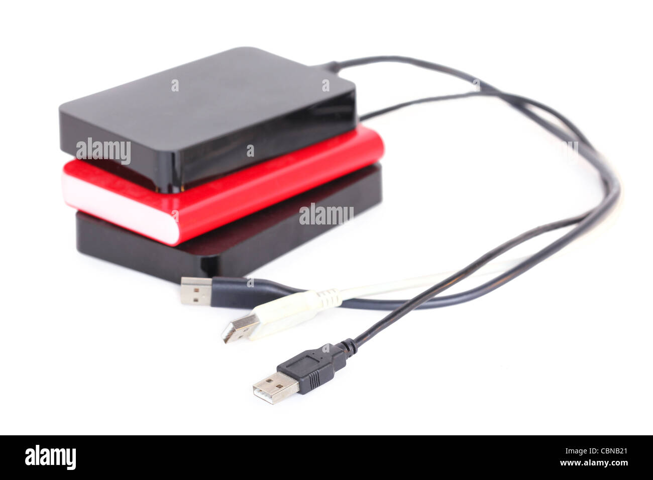 Dischi rigidi, isolato su sfondo bianco Foto Stock