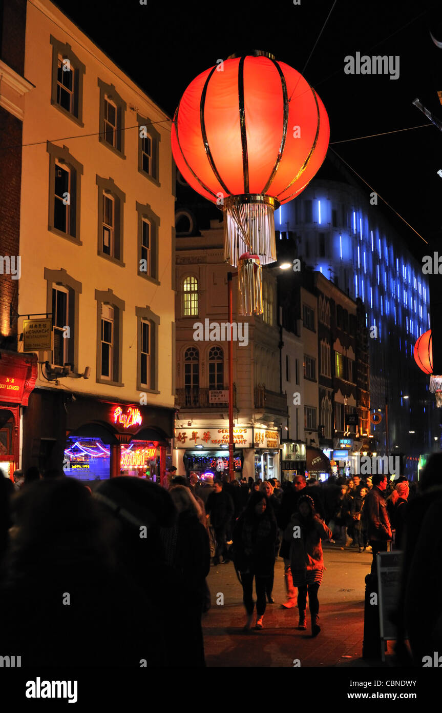 Londra Chinatown Whitcomb Street lanterne di festa, UK. Foto Stock