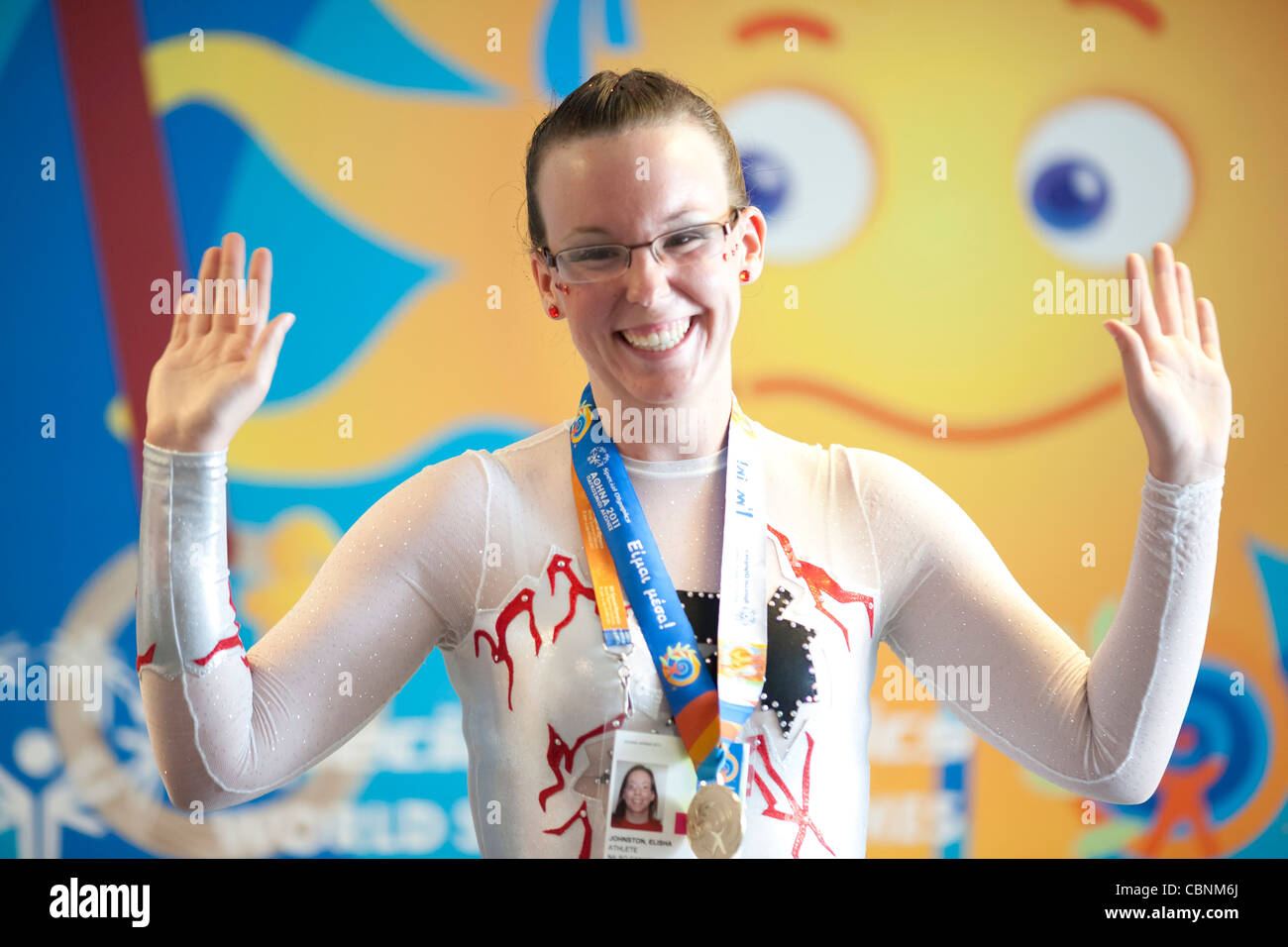 Special Olympics World Summer Games ad Atene; 2011 -- Medal Ceremony in ginnastica Foto Stock Special Olympics World Summer Games ad Atene; 2011 -- Medal Ceremony in ginnastica Foto Stock