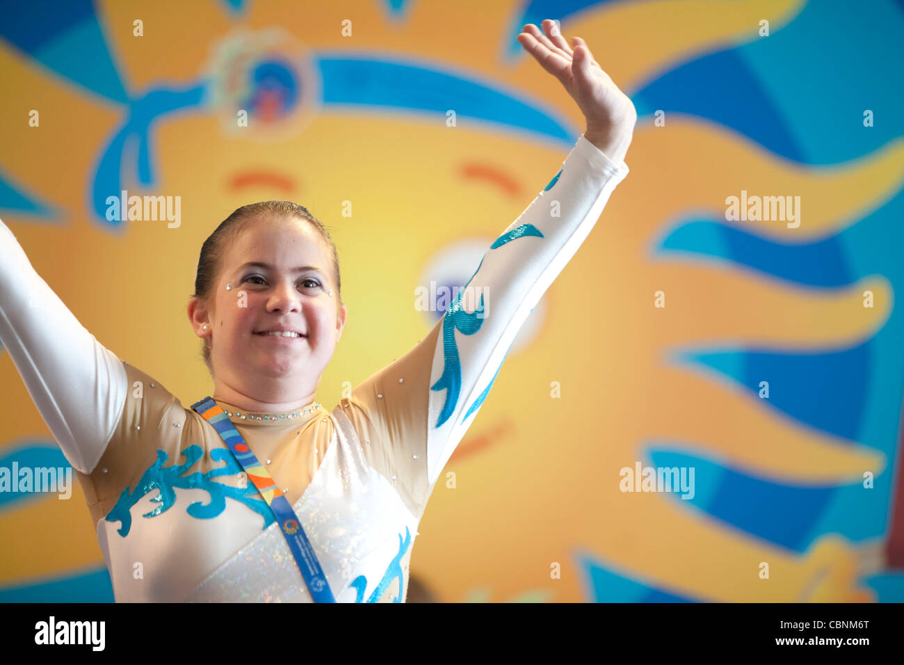 Special Olympics World Summer Games ad Atene; 2011 -- Medal Ceremony in ginnastica Foto Stock Special Olympics World Summer Games ad Atene; 2011 -- Medal Ceremony in ginnastica Foto Stock