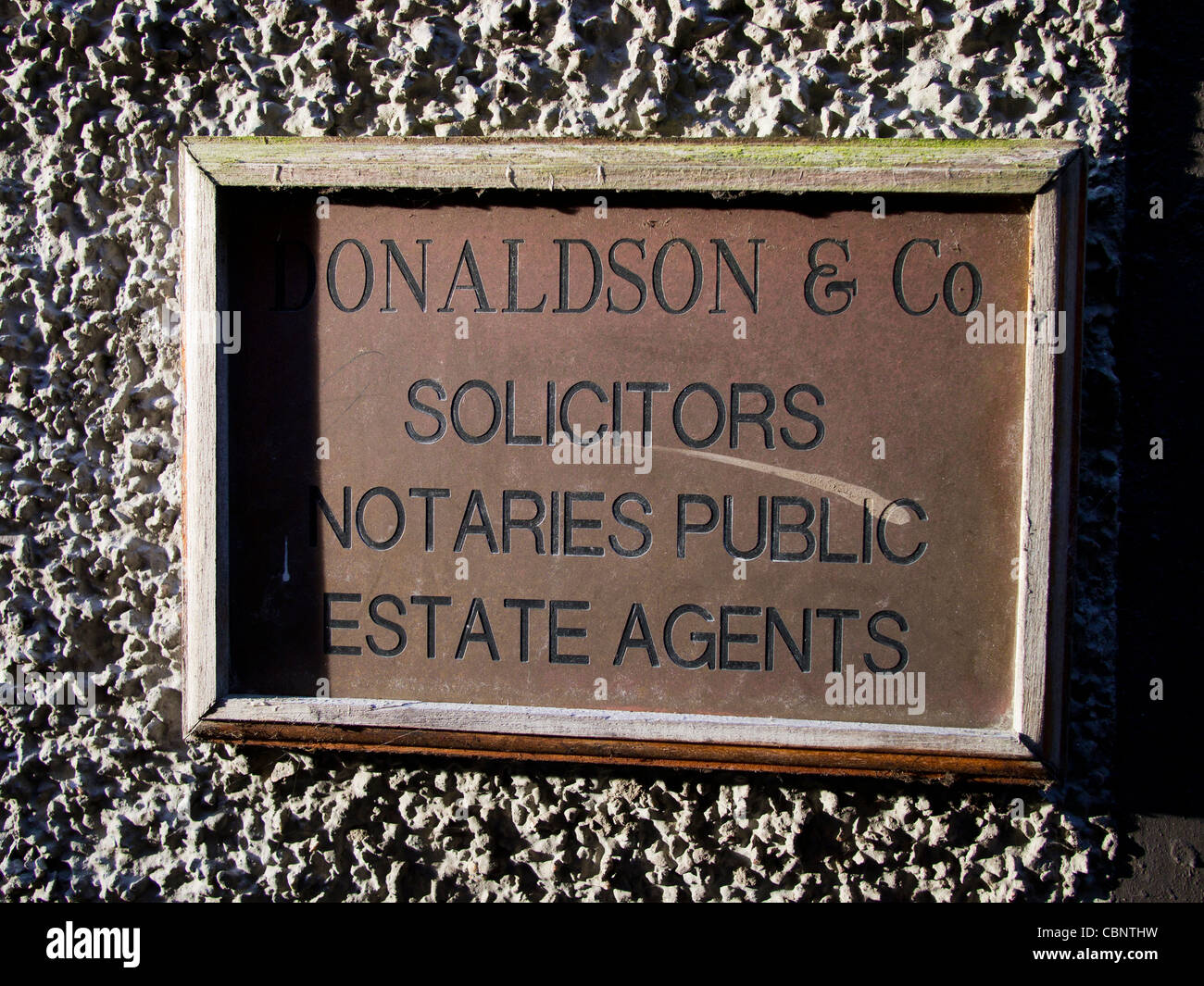 Solicitor's Sign, Dingwall, Scozia Foto Stock