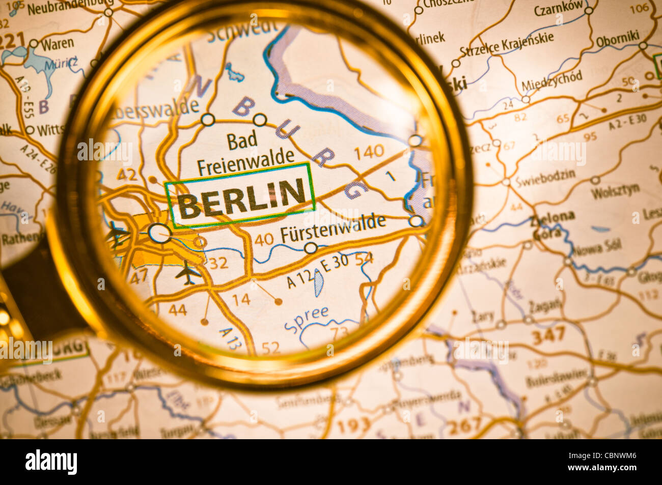Berlin sulla mappa Foto Stock