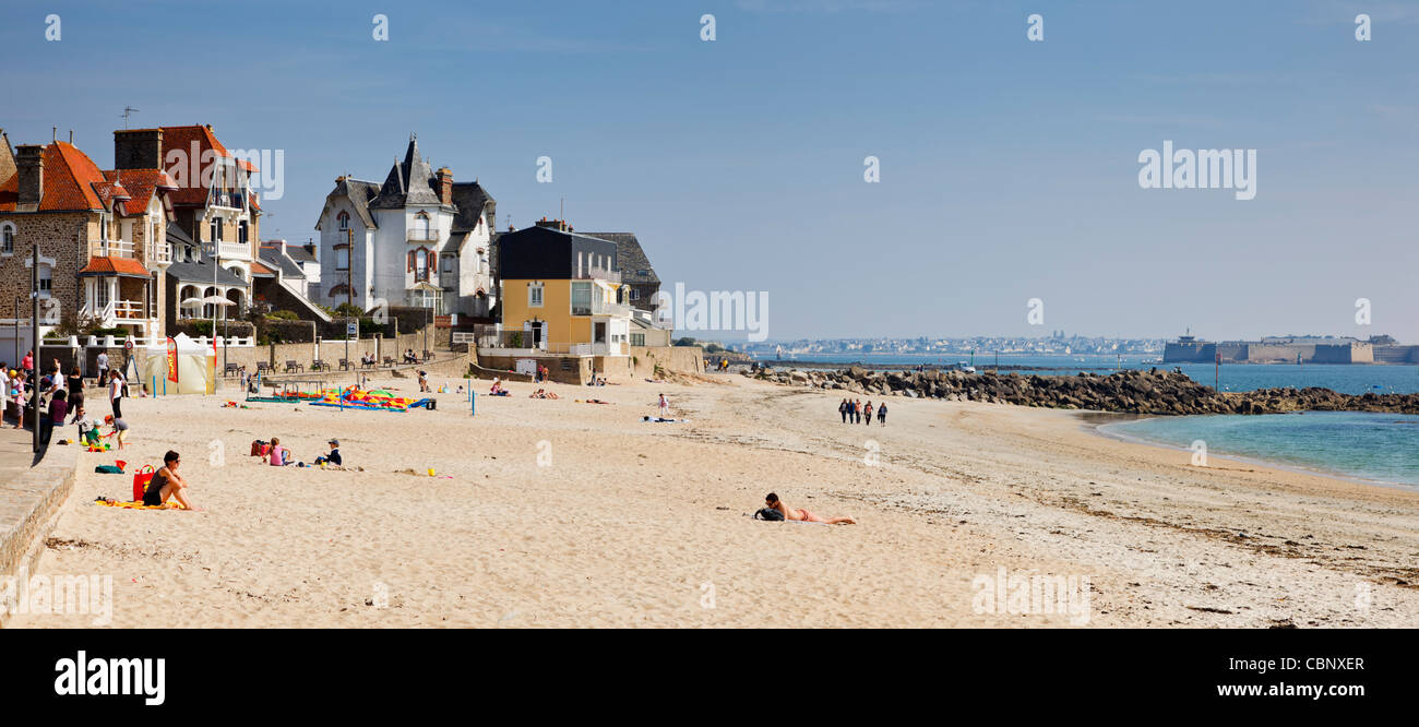 La spiaggia di Lamor Plage, Morbihan, in Bretagna, Francia Foto Stock