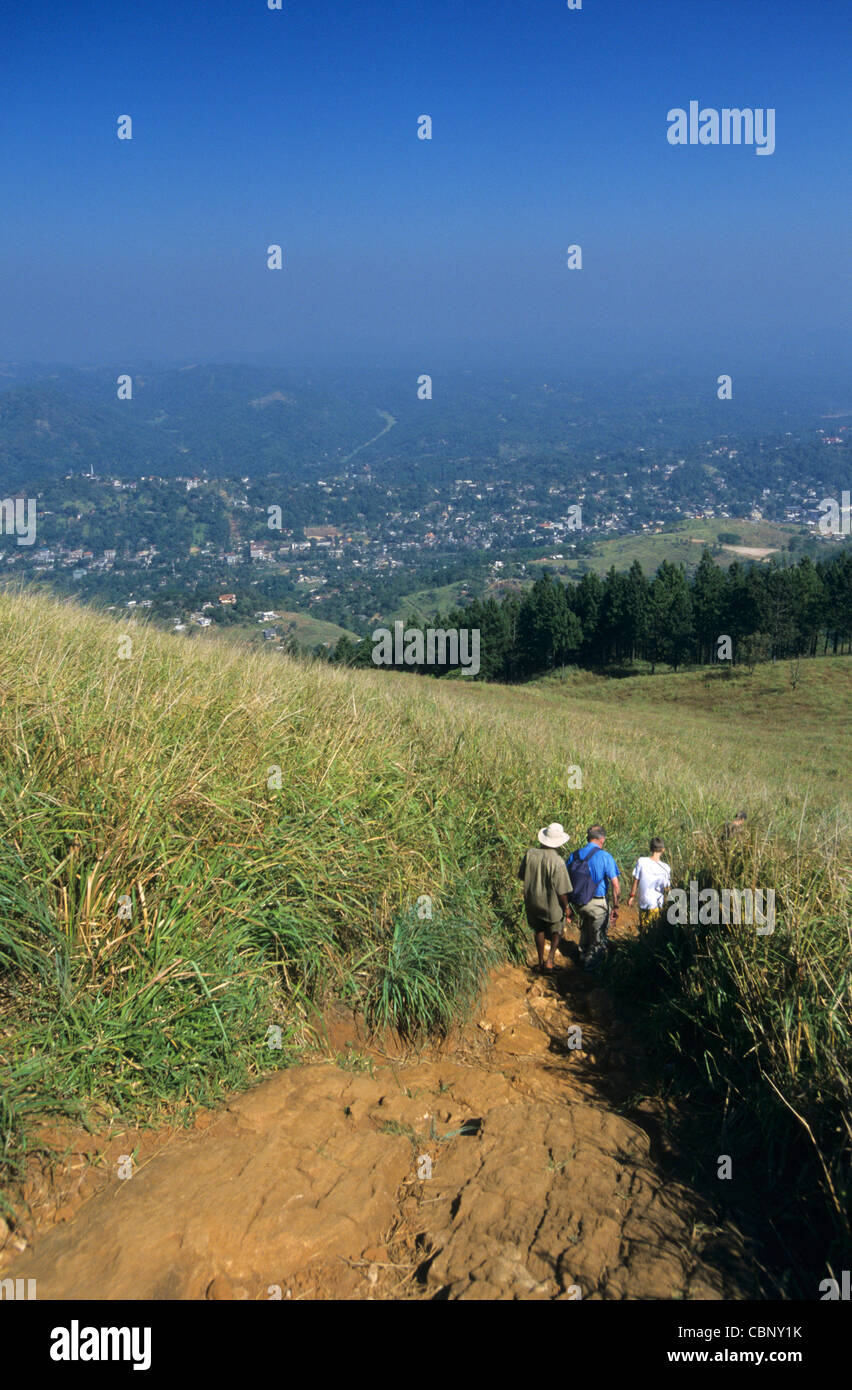 Panoramica dalle montagne di Kandy circostante, Sri Lanka Foto Stock