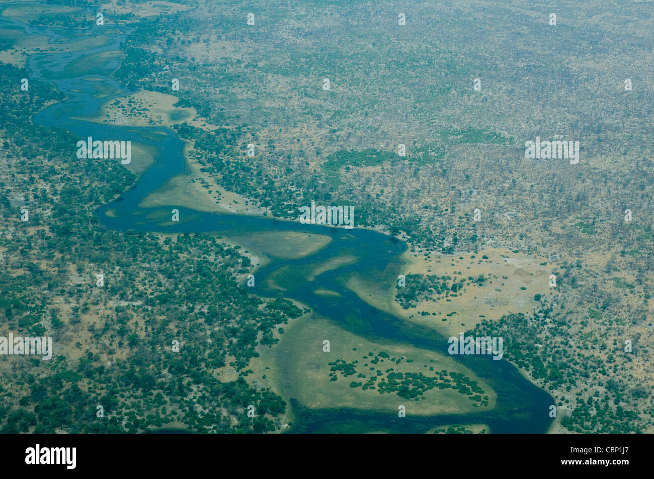 Africa Botswana vista aerea di Okavango Delta Foto Stock