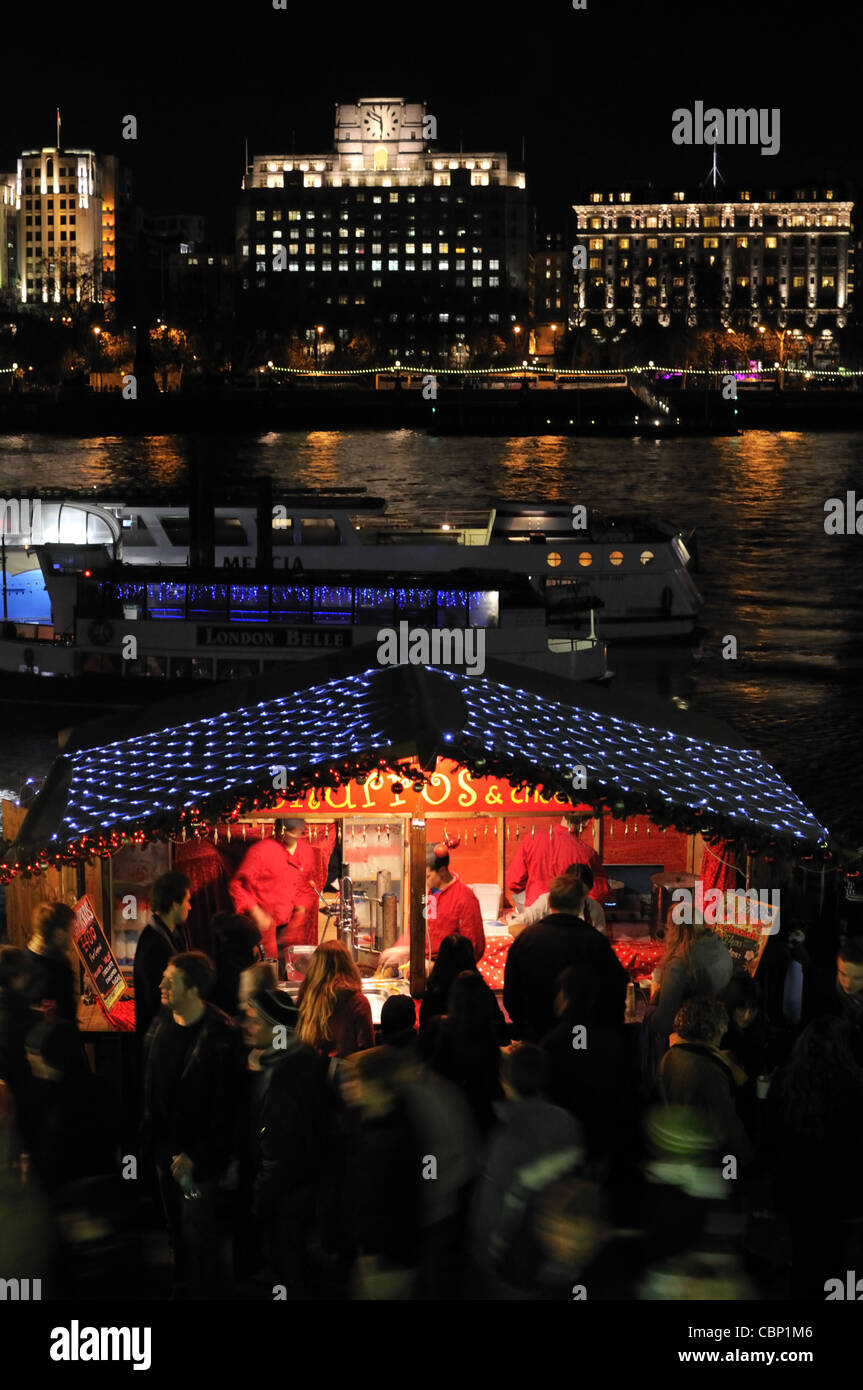 Londra Southbank mercatini di Natale 2011, UK. Foto Stock