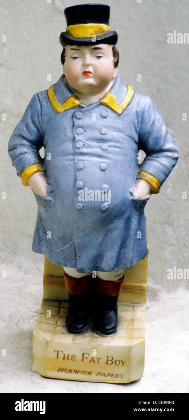 Il Fat Boy, Pickwick Papers, porcellana figura figure Charles Dickens caratteri caratteri figurina figurine Foto Stock