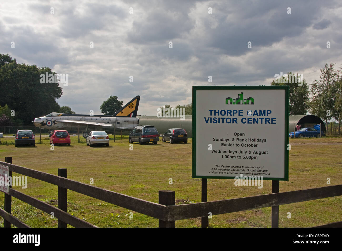 Thorpe Camp Visitor Center su ex RAF Woodhall Spa airfield Foto Stock