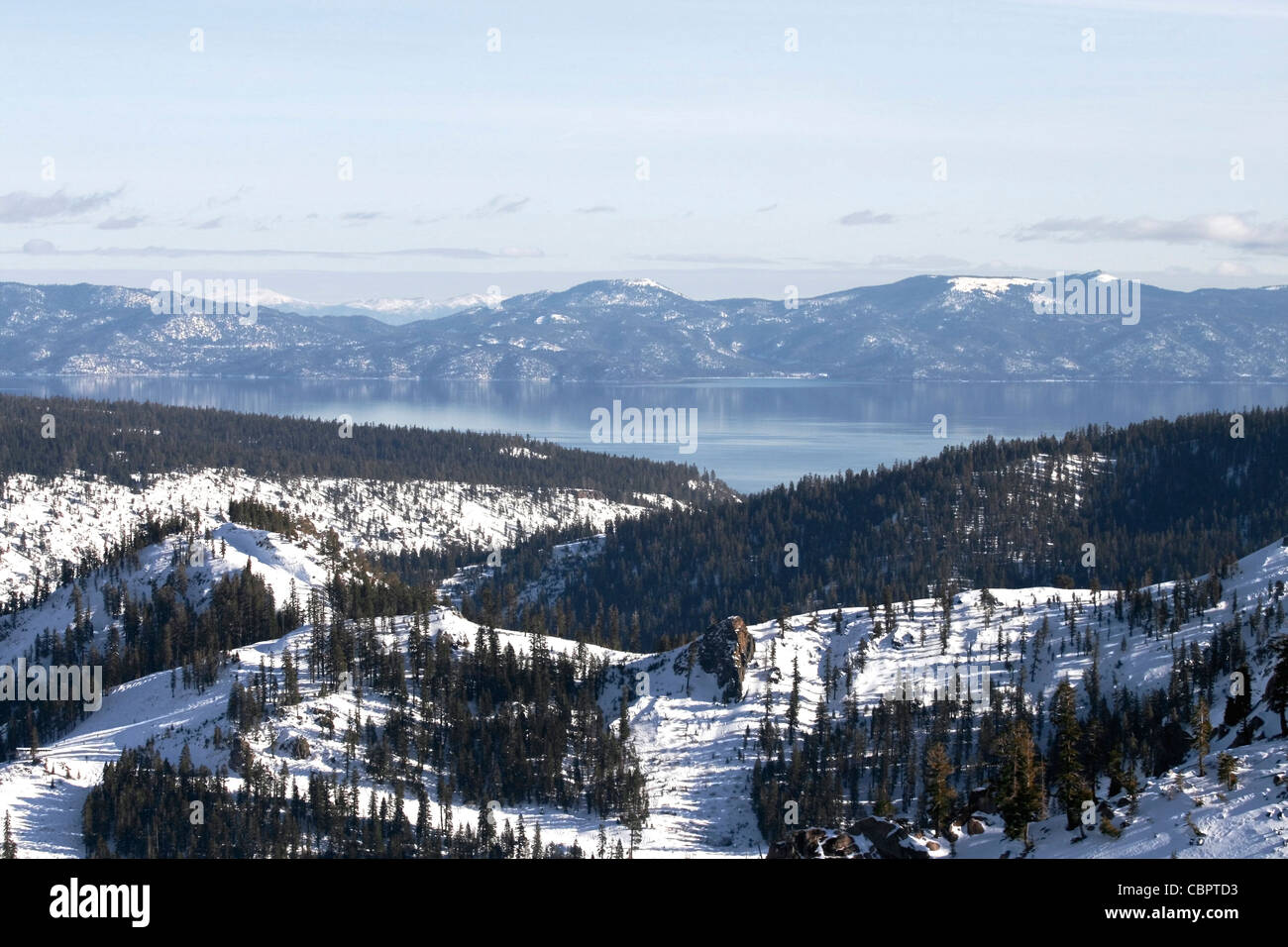 Una vista del lago di Tahoe da Squaw Valley Foto Stock