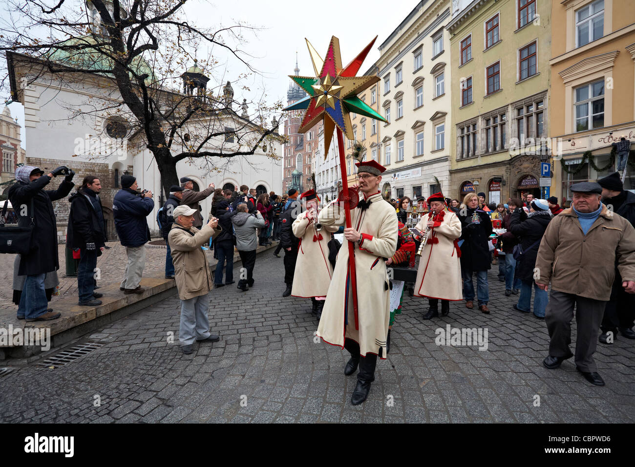 Polonia Cracovia Szopki presepi parata con Starman inverno 2011 Foto Stock