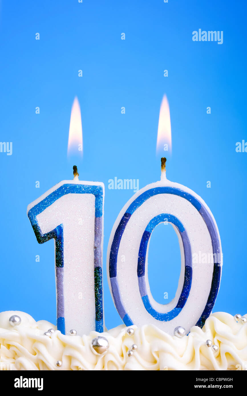Decimo compleanno candele Foto Stock
