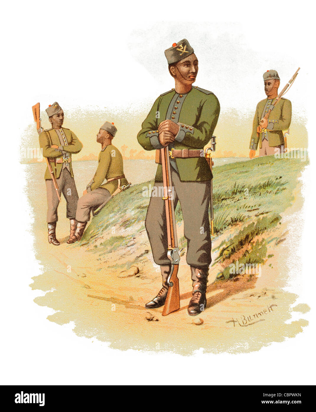 3a Gorkha fucili esercito indiano reggimento di fanteria Gurkha Regina Alexandra la propria Gurkha Fucili a canna rigata Foto Stock