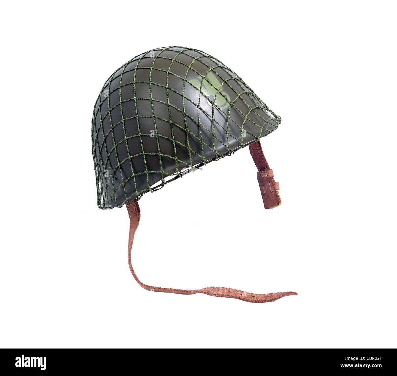 Casco militare dall esercito polacco, isolato Foto Stock