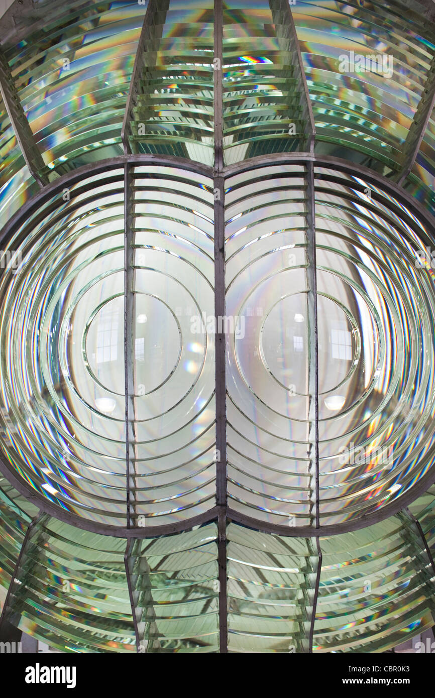 Stati Uniti d'America, la California, la California del Nord, costa Nord, punto Arena, punto Arena Lighthouse, lente di fresnel dettaglio Foto Stock