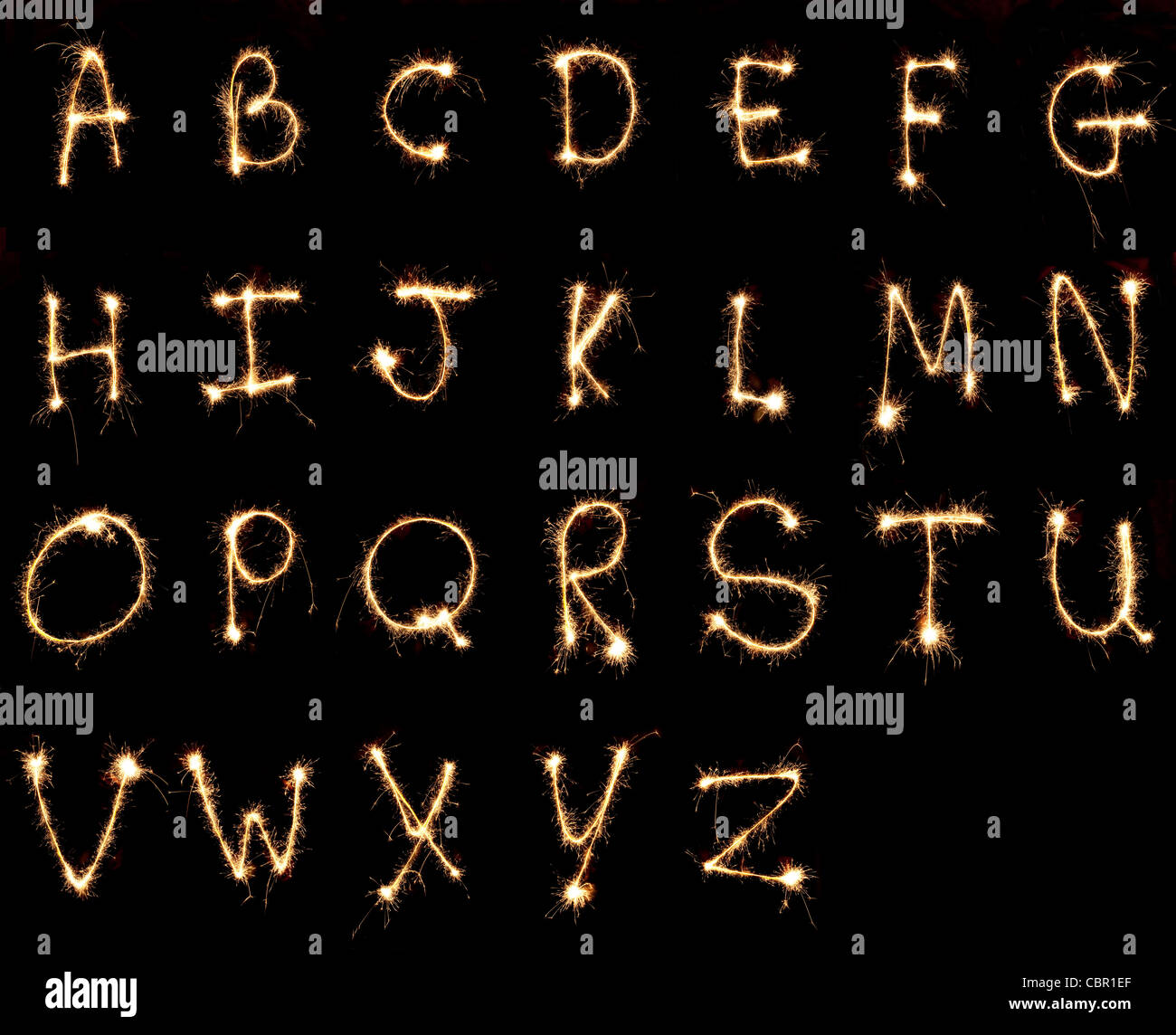 L'alfabeto con botti Foto Stock