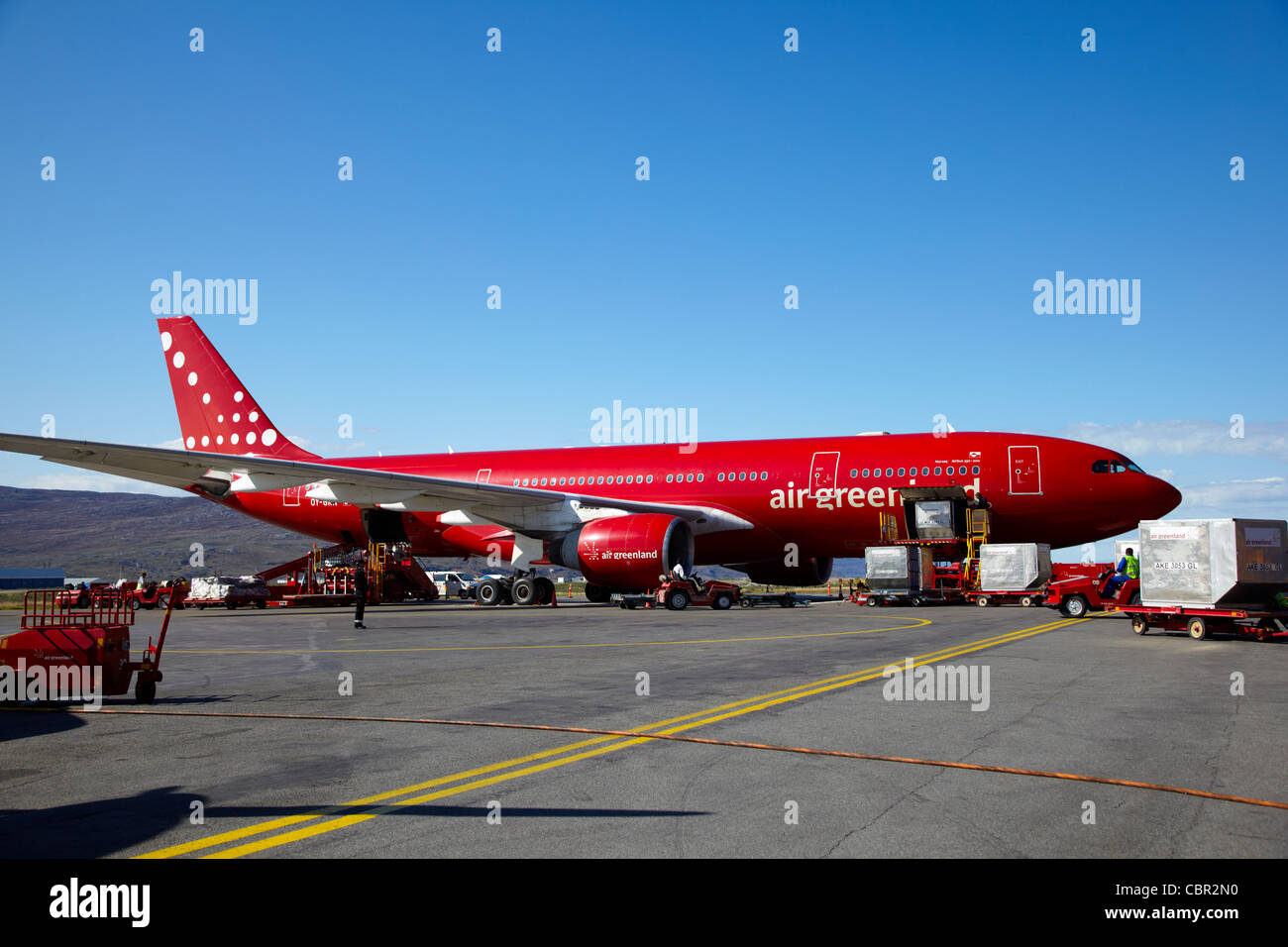 Air Greenland, Kangerlussuaq Airport, Groenlandia Foto Stock