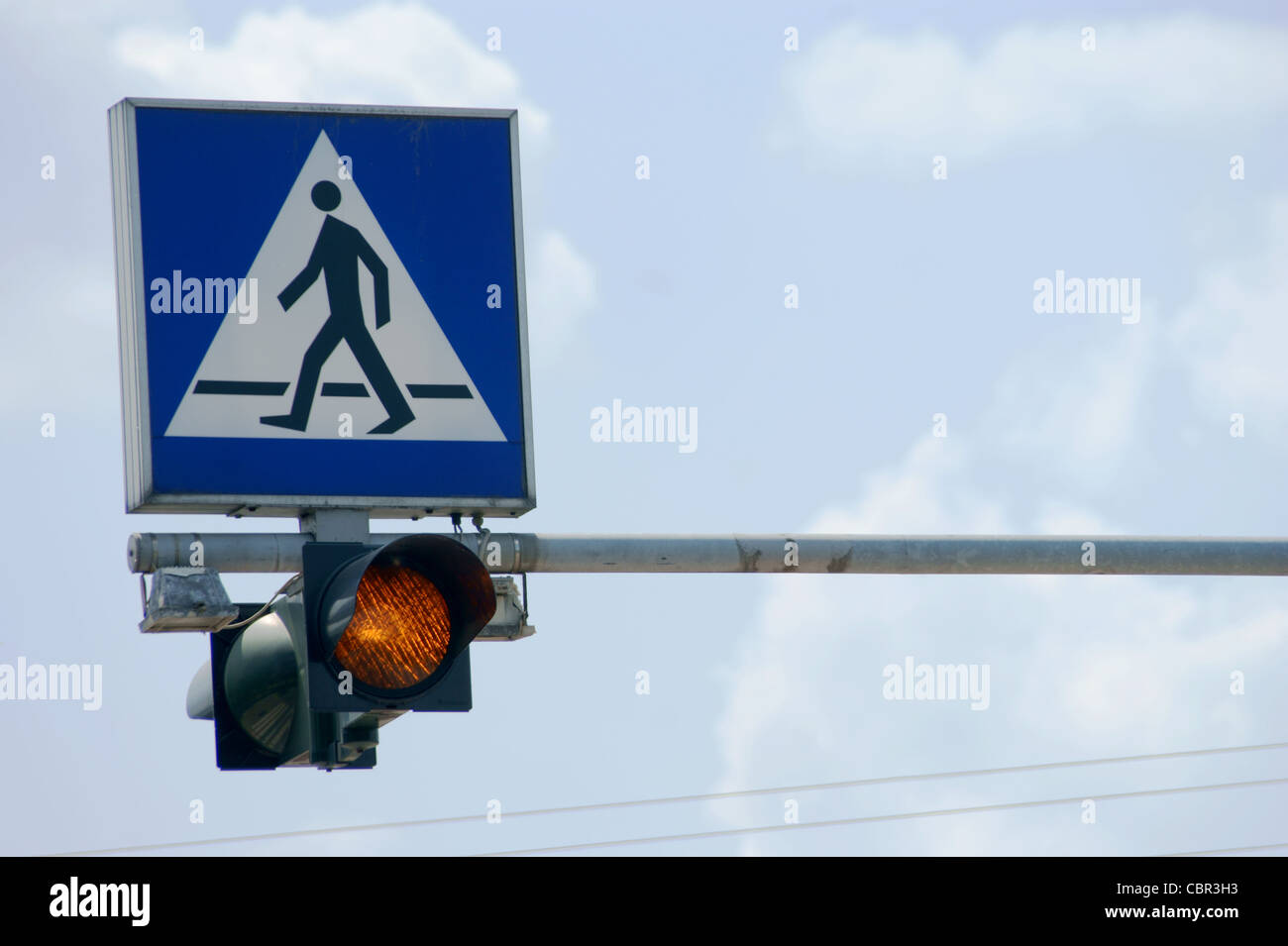 Semaforo. Segno - per soli pedoni Foto Stock