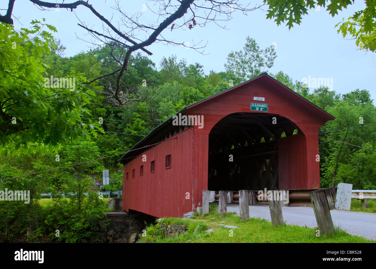 West Arlington ponte in Arlington Vermont VT 1852 red antica e storica Foto Stock