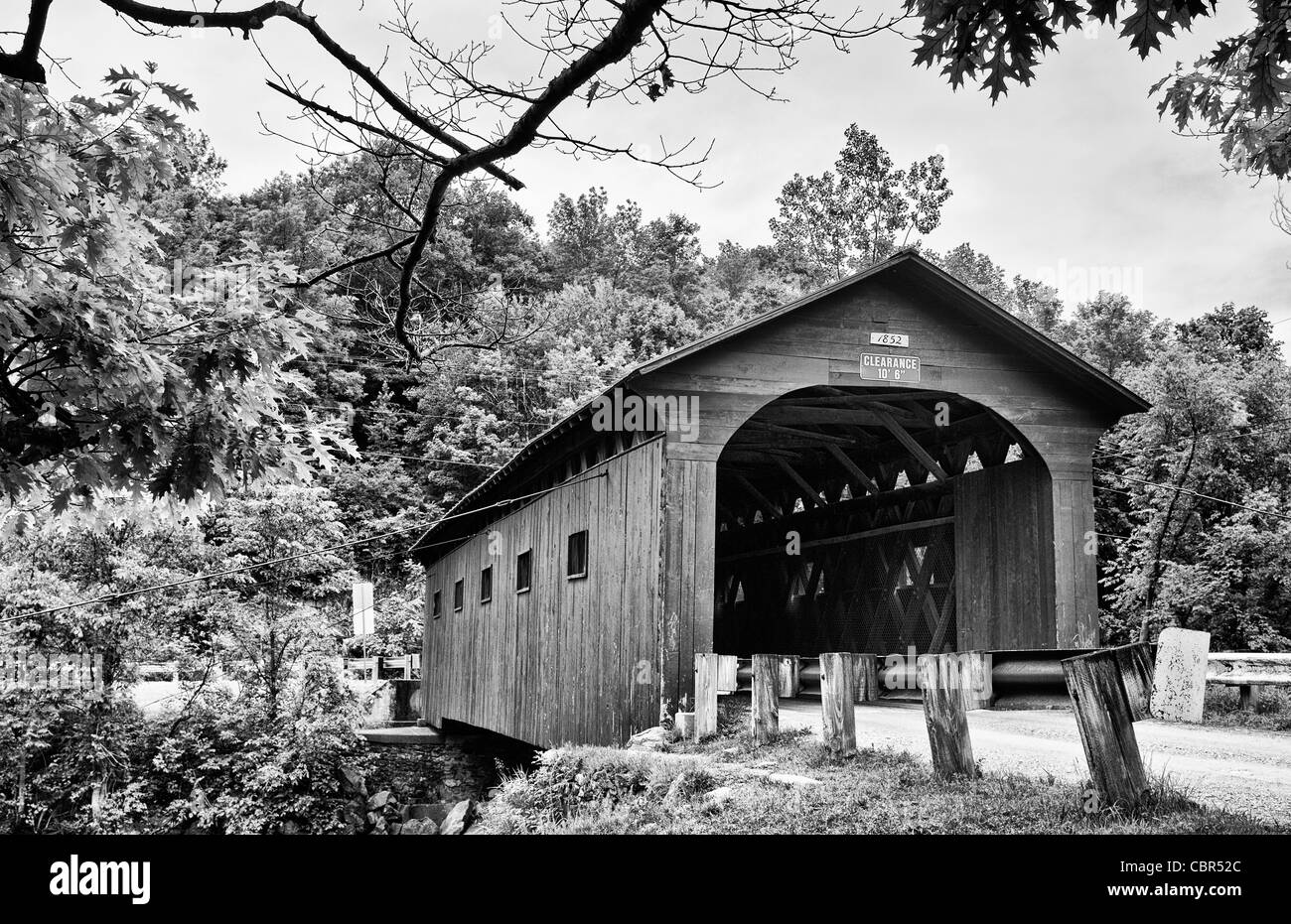West Arlington ponte in Arlington Vermont VT 1852 red antica e storica Foto Stock