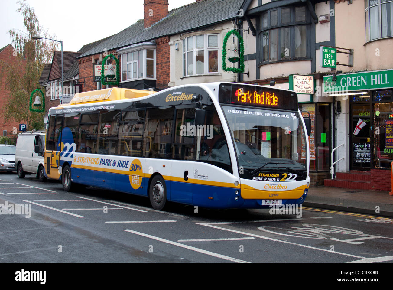 Il park and ride bus, Stratford-upon-Avon, Regno Unito Foto Stock