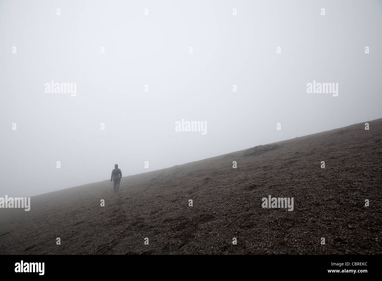 La nebbia meteo sulle pendici del vulcano Cotopaxi (5897 m), Ecuador. Foto Stock