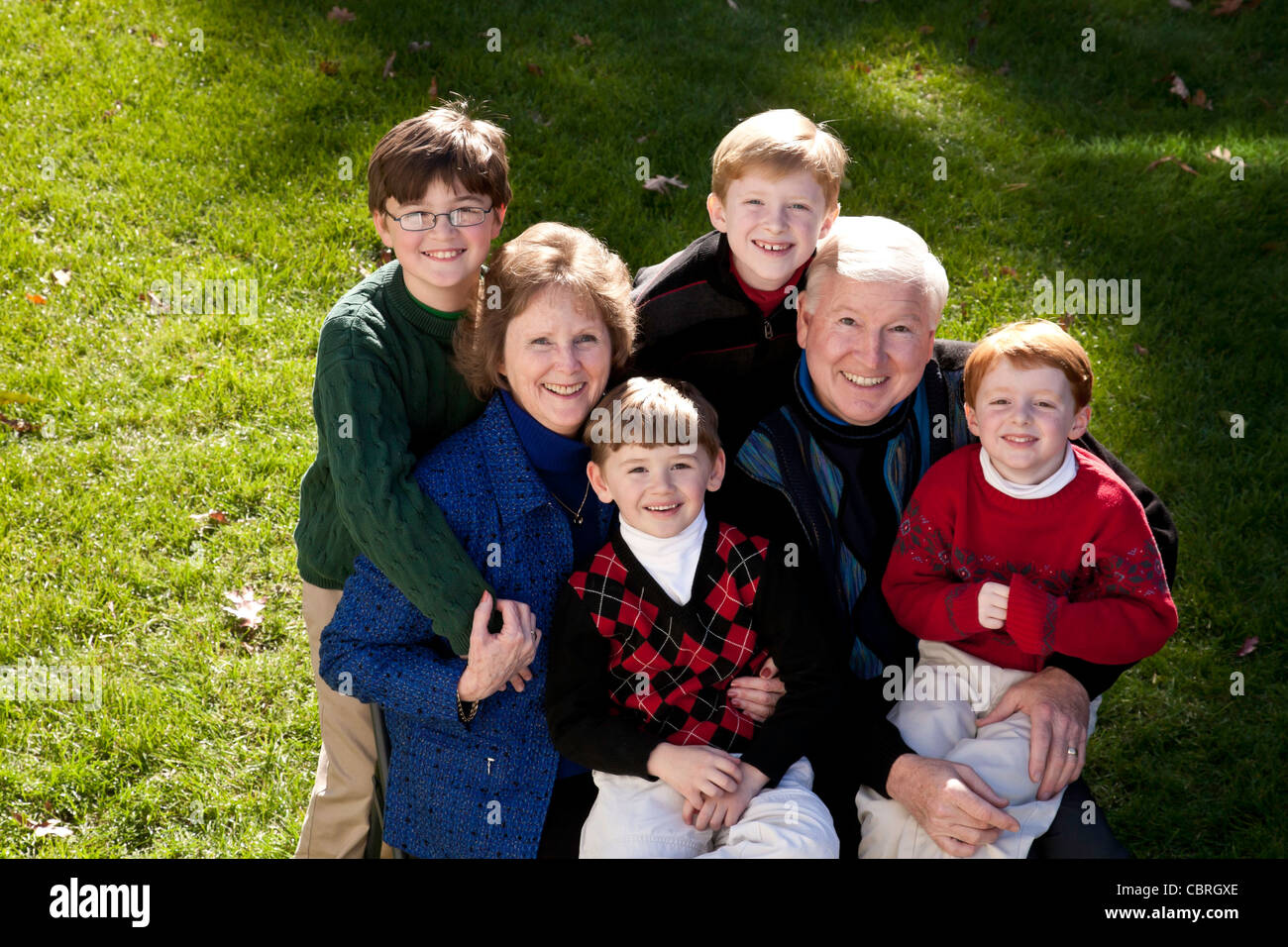 Nonni e nipoti Foto Stock