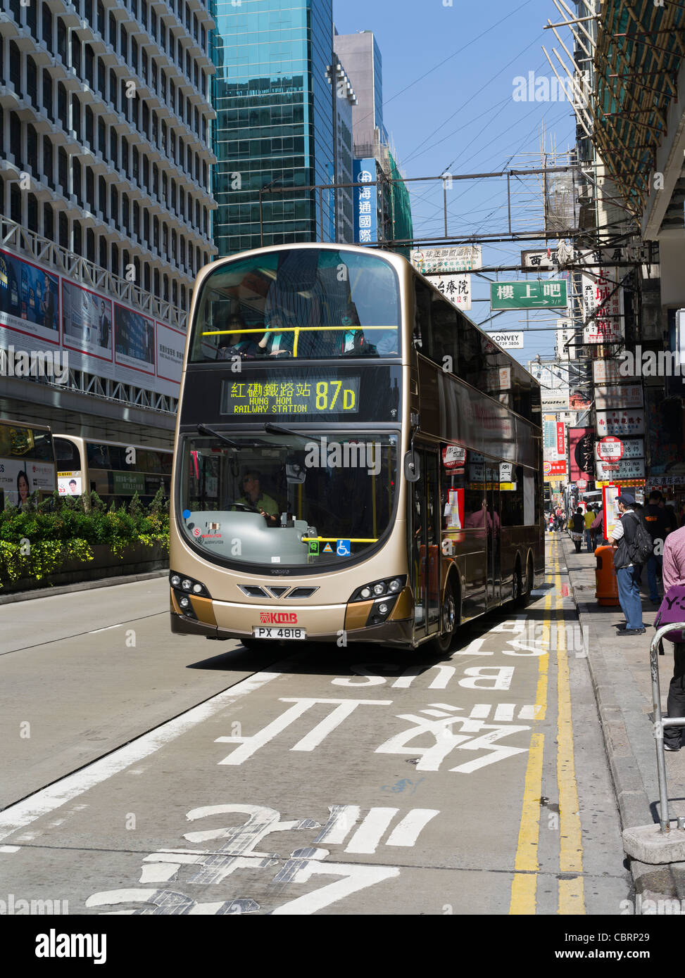 Dh Mong Kok DI HONG KONG KMB Volvo B9TL WEG2 bus Nathan Road Foto Stock