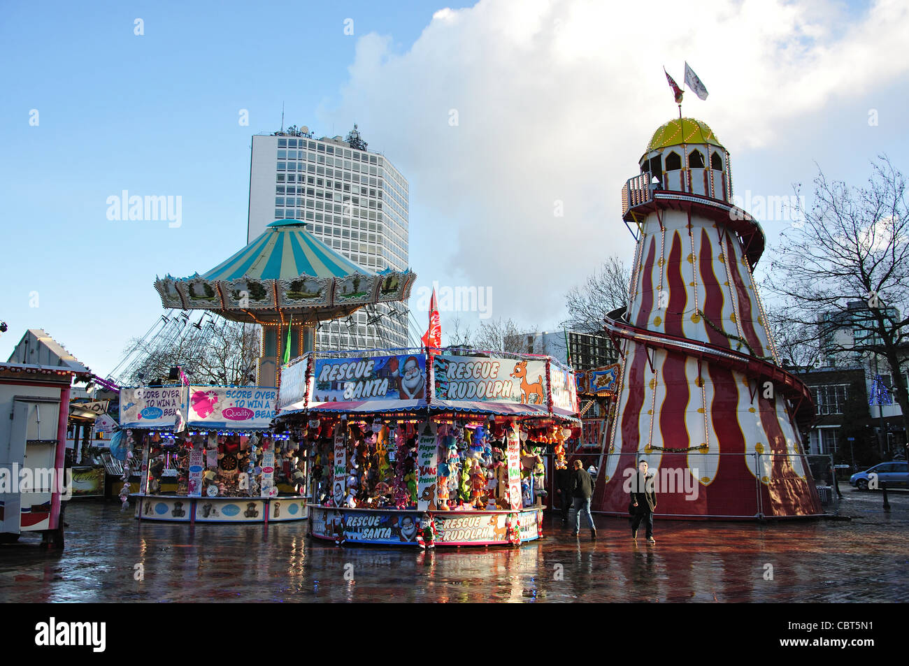 Parco di divertimenti a Francoforte il Mercato di Natale, Centenary Square, Birmingham, West Midlands, England, Regno Unito Foto Stock
