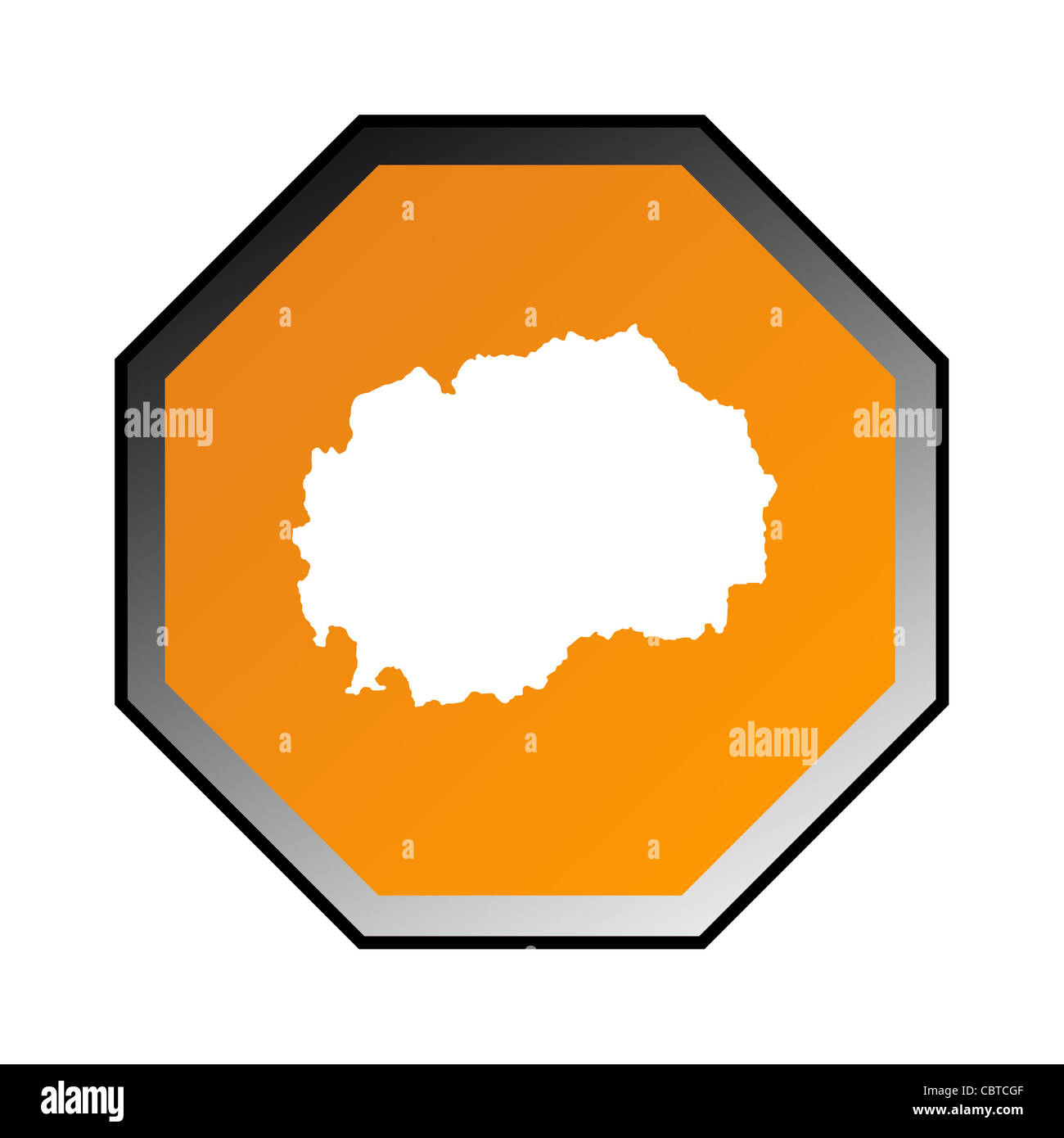 Macedonia cartello stradale isolato su uno sfondo bianco. Foto Stock