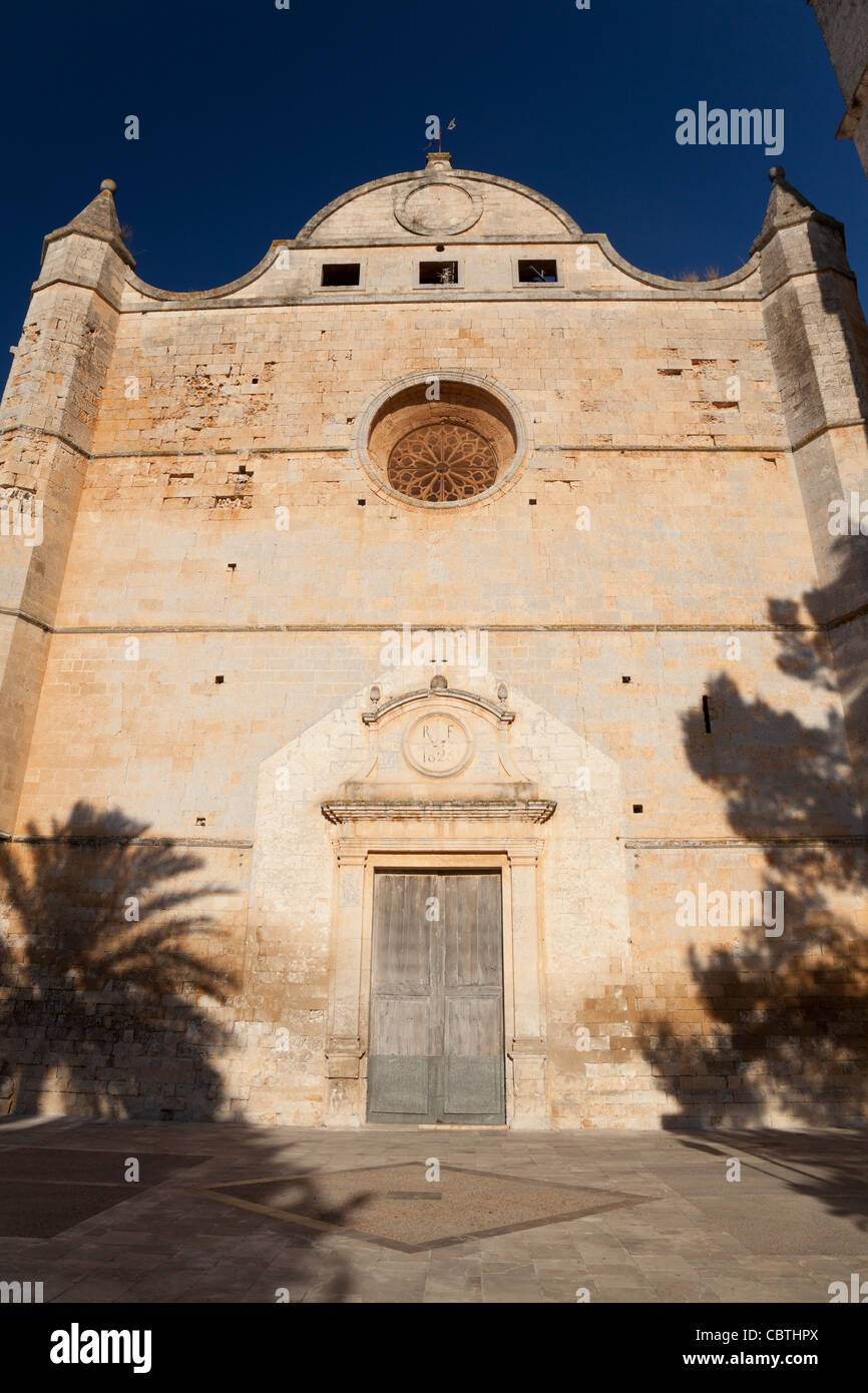 Il Catalan-Gothic chiesa di Sant Joan Baptista, Muro, Maiorca, isole Ballearic, Spagna Foto Stock