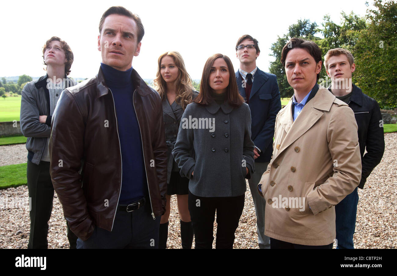 X GLI UOMINI DI PRIMA CLASSE (2011) CALEB LANDRY JONES MICHAEL FASSBENDER JENNIFER LAWRENCE ROSE BYRNE NICHOLAS HAULT JAMES MCAVOY LUCAS Foto Stock