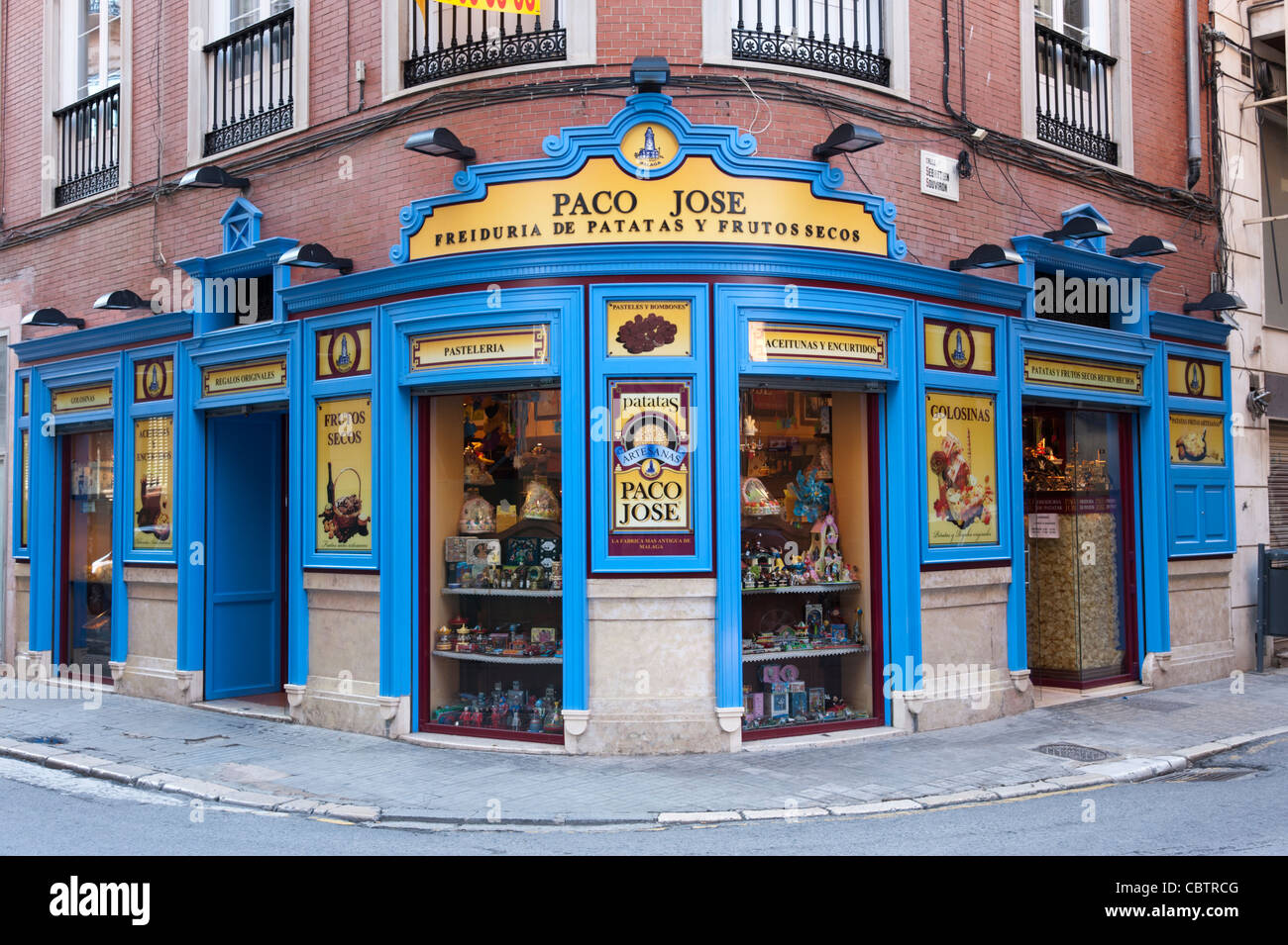 Corner shop, Malaga, Spagna Foto Stock
