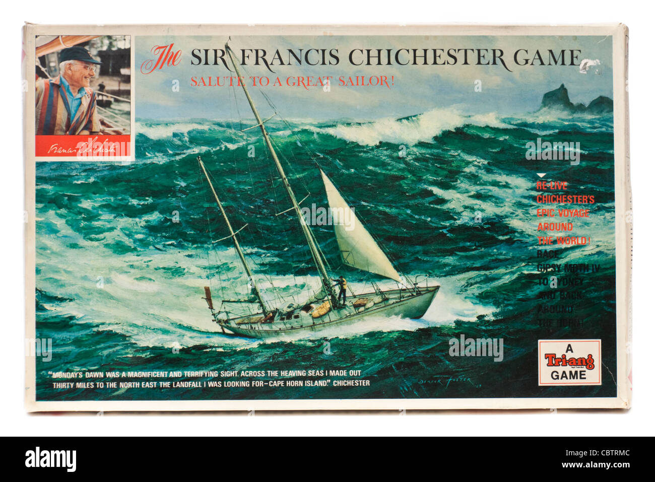 L'annata 1967 'Sir Francis Chichester' barca a vela attorno al mondo del gioco di bordo da Tri-ang Foto Stock