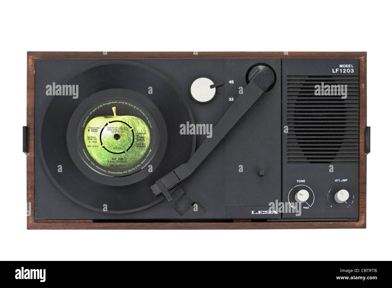 Vintage anni settanta LESA (modello LF1203) record giocatore giocare record dei Beatles Foto Stock