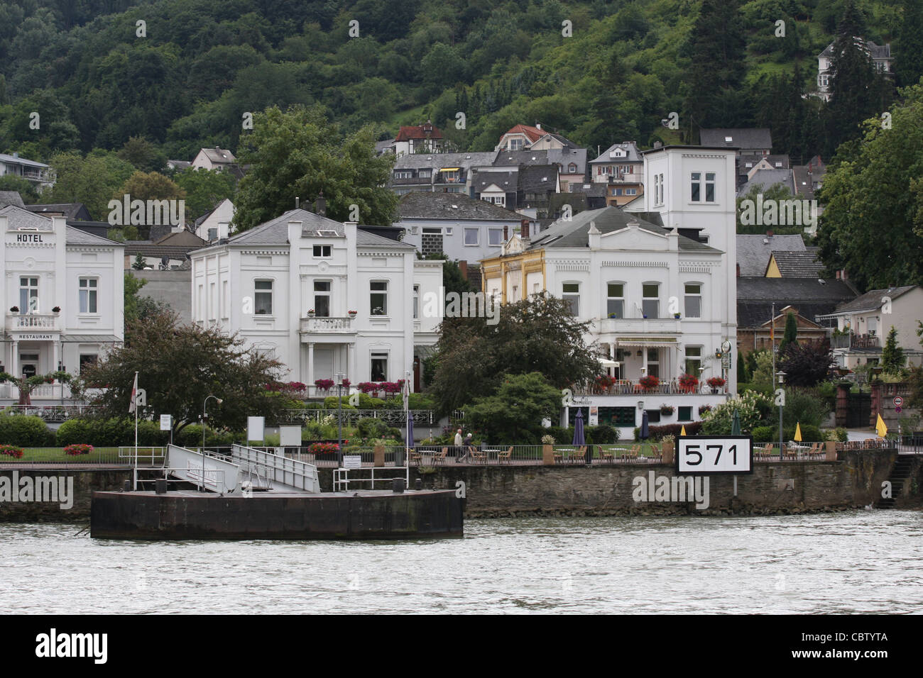 Boppard, Germania (km 571 sul fiume Reno) Foto Stock