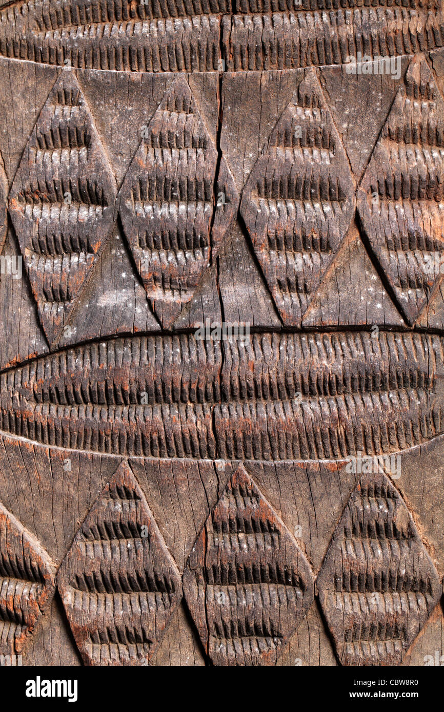 Porta di legno, arte tribale, Igbo, Nigeria, Africa Foto Stock