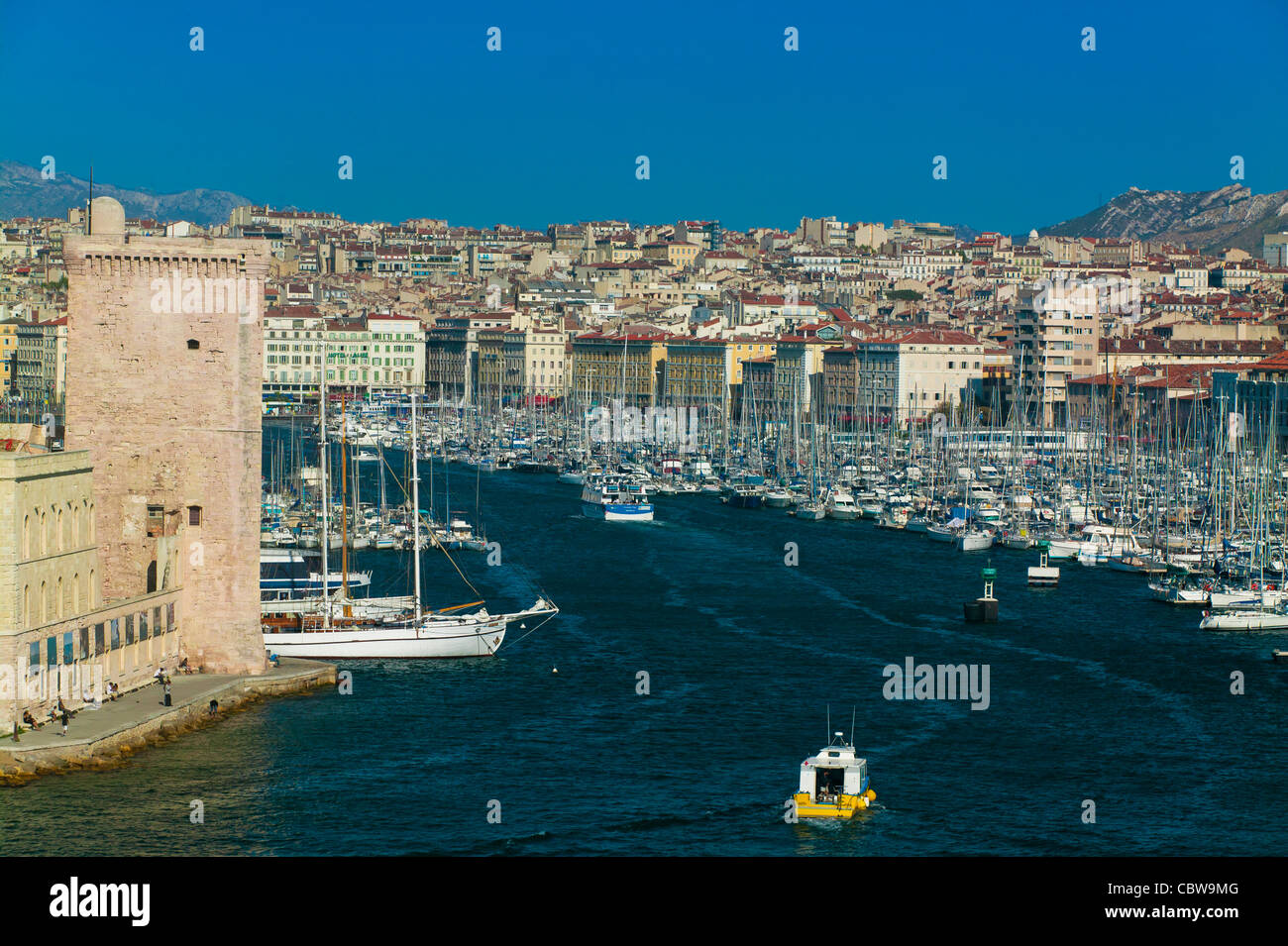 Entrata del Porto Antico, Marsiglia, Francia Foto Stock
