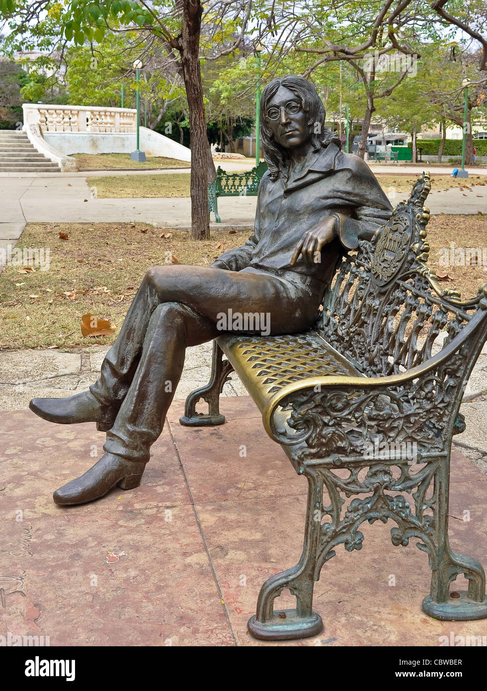 John Lennon in John Lennon Park, 3 febbraio 2010 a L'Avana Cuba. Lennon è venerato in Cuba. Foto Stock