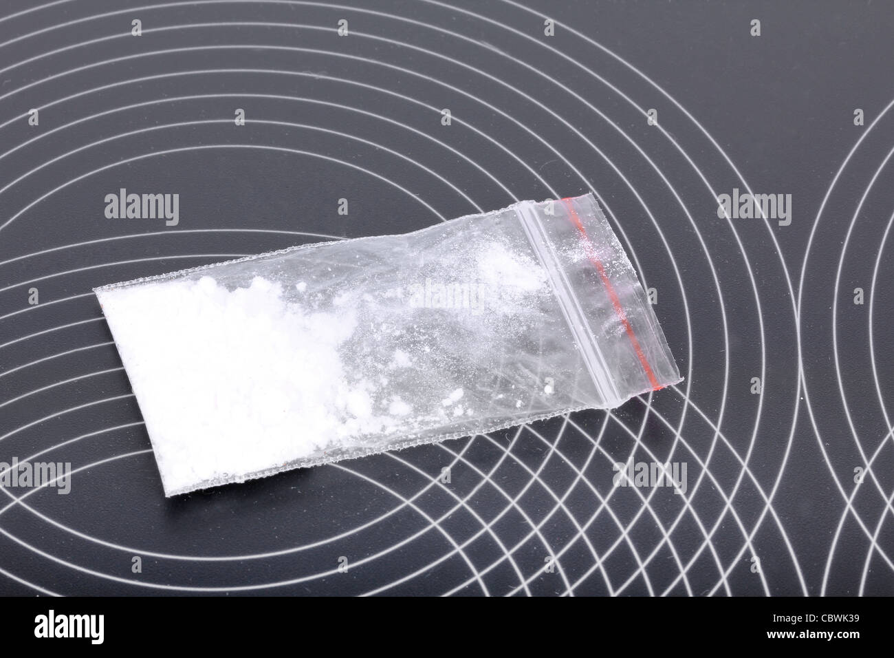 La cocaina nel pacchetto, primo piano Foto Stock