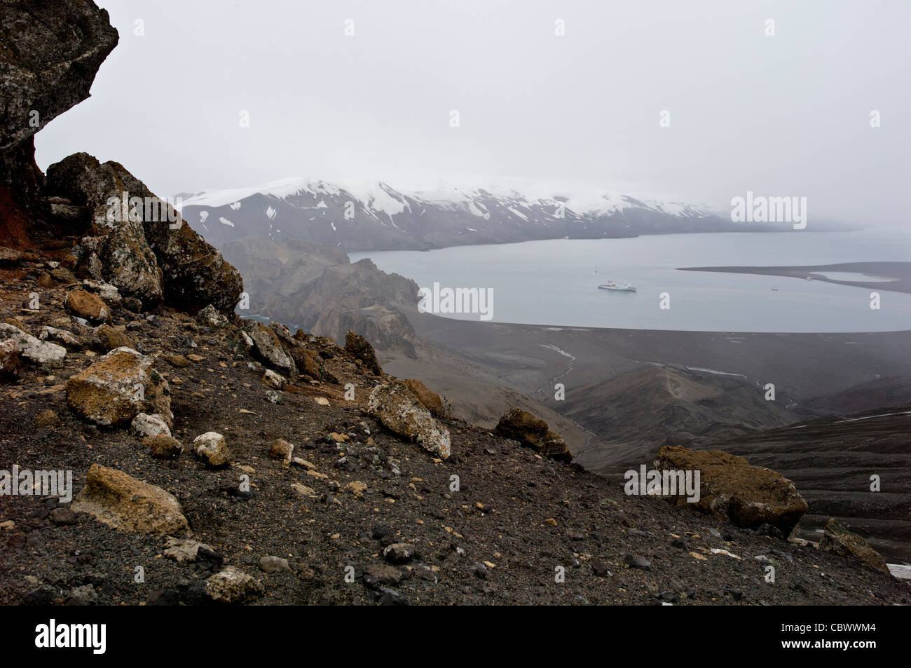 Il Whaler's Bay, isola Deception, a sud LE ISOLE SHETLAND Foto Stock