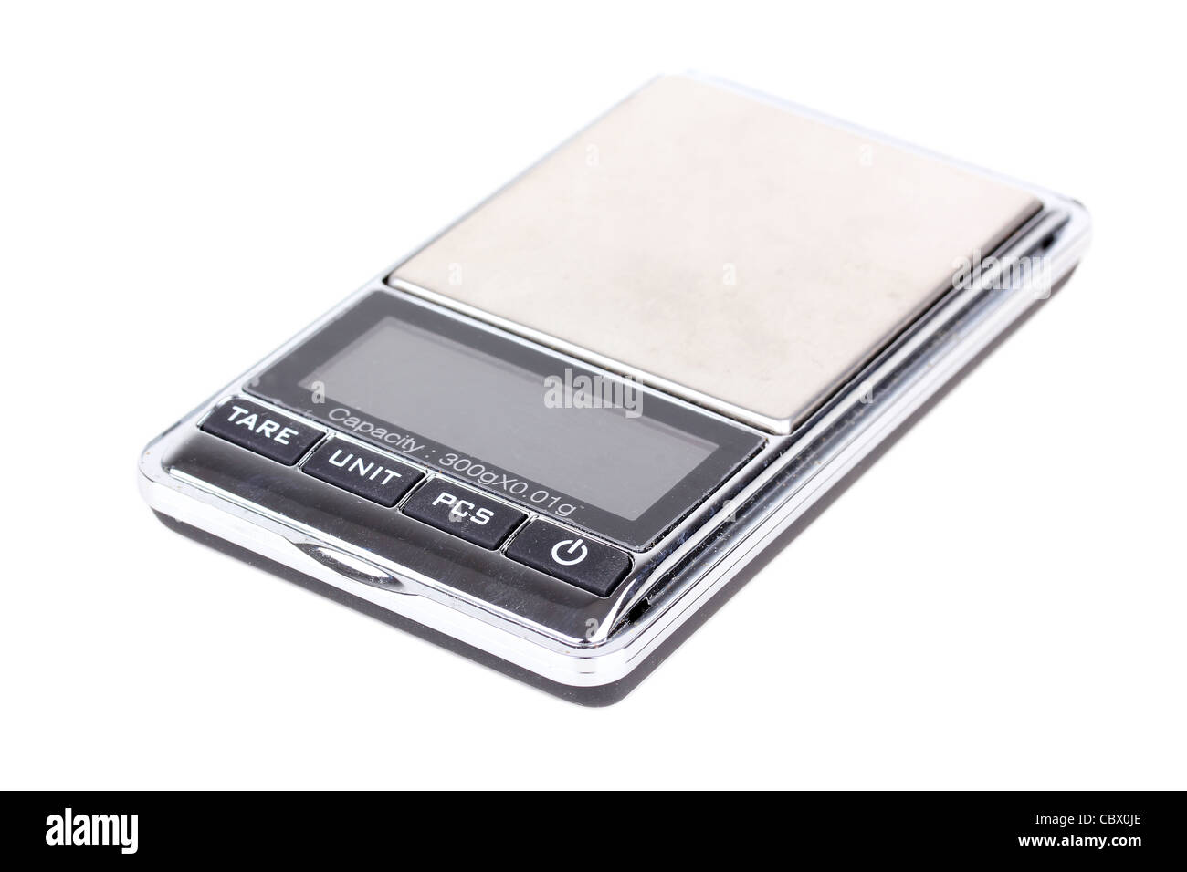 Bilancia Digital Scales, isolato su sfondo bianco Foto Stock